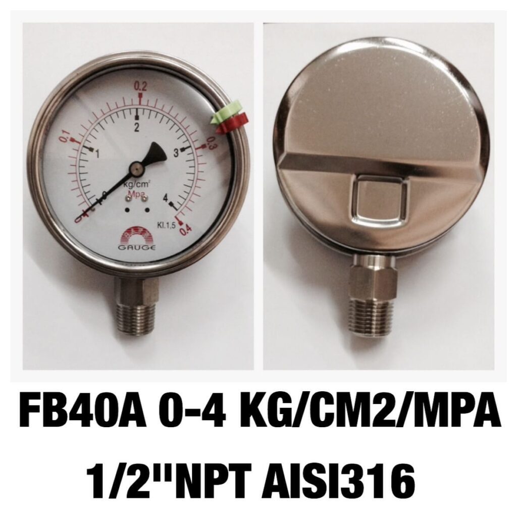 SAFE GAUGE Pressure Gauge 2.5 นิ้ว ออกล่าง 1/2” NPT สแตนเลส เด็กช่างวัด