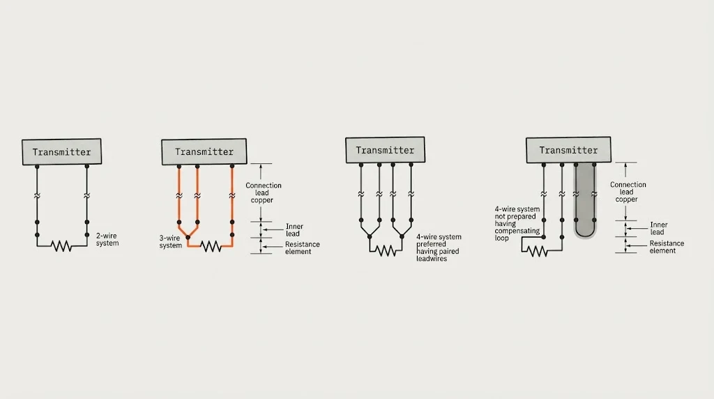 เปรียบเทียบการต่อสาย RTD แบบ 2 สาย 3 สาย และ 4 สาย เข้ากับ Temperature Transmitter